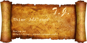 Thier József névjegykártya